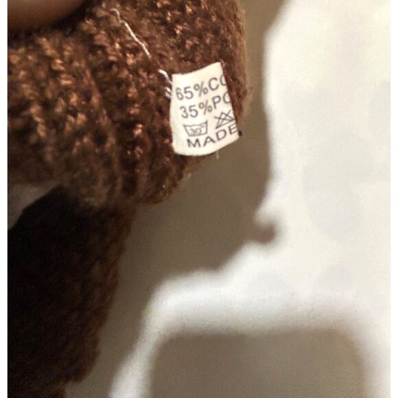 Handmade Crochet Cloche Hat Brown Cream Faux Fur Flower Retro Cottagecore - Picture 5 of 8